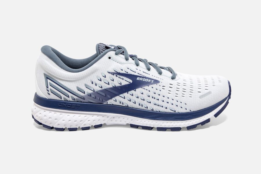 Brooks Men's Ghost 13 Road Running Shoes White/Grey/Deep Cobalt ( CQRNV9046 )